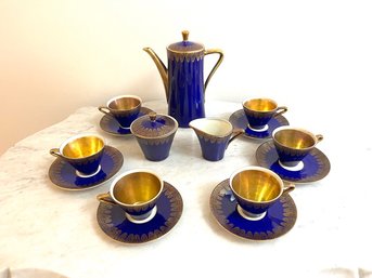 Royal Porzellan Bavaria KPM Germany Handarbeit Cobalt Coffee Set