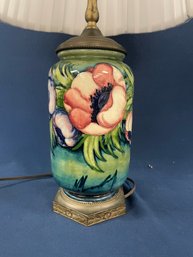 Antique Moorcroft Anemone Pottery Lamp