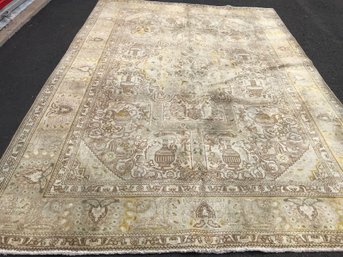 Tabriz Hand Knotted Persian Rug, 9 Feet 9 Inch By 6 Feet 9 Inch