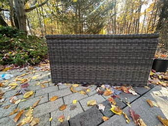 Brown Mesh Wicker Chest