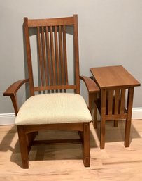 Mission Style Arm Chair And Table