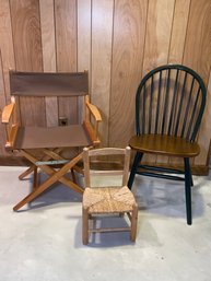 Telescope Casual Directors Chair 24x17x34 Wooden Dining Chair And Childs Rush Caned Seat