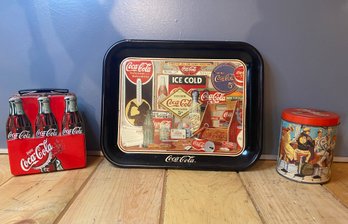 Vintage Coca Cola Tins And Tray