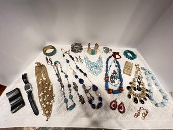 Lot #12 Costume Jewelry With Some Sterling Mixed In The Jewelry