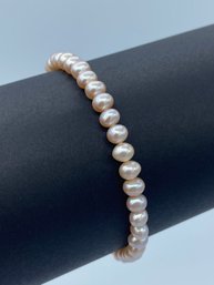 Elegant 14k Yellow Gold & Pink Pearl Bracelet