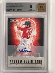 2017 Panini Fathers Day Andrew Benintendi Autographed Card #10     BGS 9