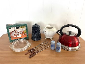 Vintage E.r. Rogers Silver Plated Utensils, Kettle & More