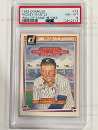 1983 Donruss Mickey Mantle Hall Of Fame Heroes Card #43       PSA 8