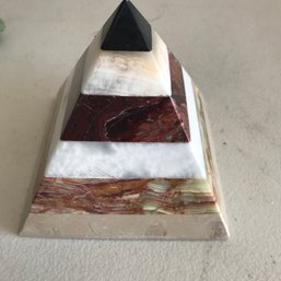 Onyx Pyramid,4 LB 9 Oz , 5 1/2 Inches Tall, Base 5 Inch By 5 Inch