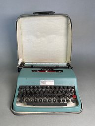 An Olivetti Lettera 32 Typewriter With Case