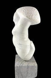 Hand Carved Marble Statue - Signed - Artist Could Not Be Ascertained