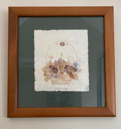 Handmade Pressed And Dried Wildflower Art Pencil Signed
