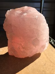 Rose Quartz In Natural Form, 4 LB 4 Oz, 6 Inch By 5 Inch