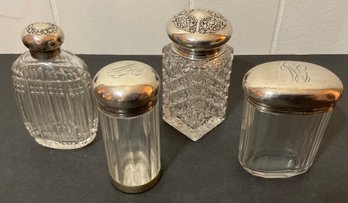 Antique Sterling Silver Top Vanity Perfume Bottles