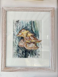 Dryad's Saddle, Watercolor Painting, Signed Carol Kelly Local Artist, Framed And Matted 18.5 X22.5in