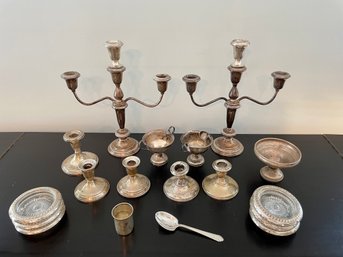 Sterling Silver Collection Including Two Candelabras