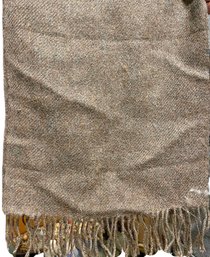 Fine Light Brown Kaki Color Wool Scarf For Winter