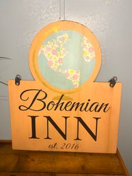 Double Sided BOHEMIAN INN Wooden Signage