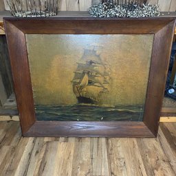 Large Framed Ship Print