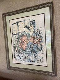 Framed Marc Chagall Le Chevauchee, Offset Litho