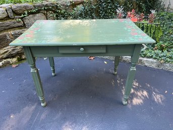 Antique Wood Hand Painted Table