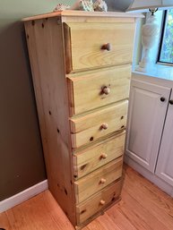 Basic 6 Drawer Pine Narrow Pine Dresser