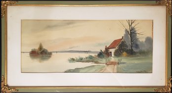 Framed Watercolor Painting By F. Austin Roy
