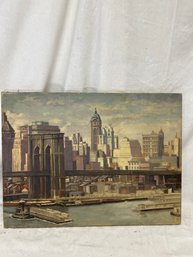 Oil On Canvas Brooklyn Bridge?