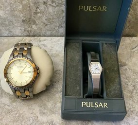 Pair Of FOSSIL & PULSAR Watches
