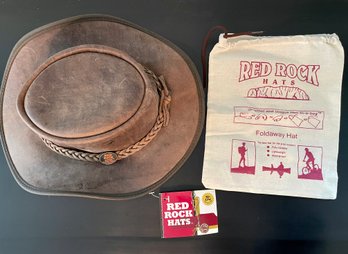 Red Rock Leather Hat - Size XL, Made In Australia