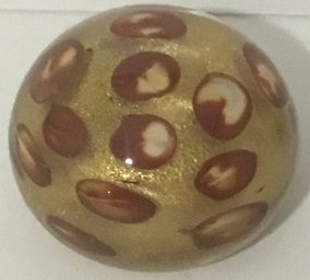 Gold Leaf Coloring & Burgundy Paperweight.