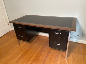 A  Metal & Wood Desk