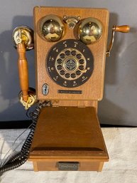 Thomas Collector's Edition Wall Phone Antique Rotary Push Button Style Phone 8x7x17