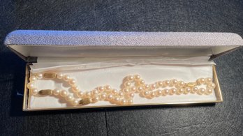 14k Accented 18'' Inch String Of Fine Pearls