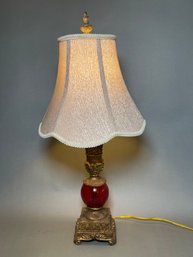 Gilded & Ruby Red Lamp