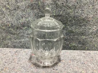 Vintage Molded Glass Covered Jar Candy Jar Apothecary Jar