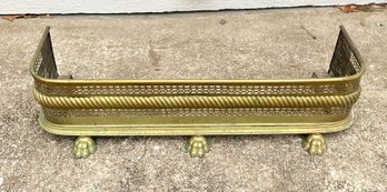 Vintage Brass Paw Foot Curved Fireplace Fender