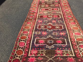 Anatolian Hand Knotted Persian Rug, 3 Feet 8 Inch By 12 Feet 6 Inch