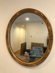 Gold Toned Oval Mirror