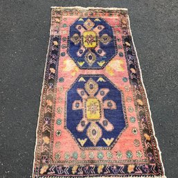 Anatolian Hand Knotted Rug, 4 Feet 4 Inch By 2 Feet 1 Inch