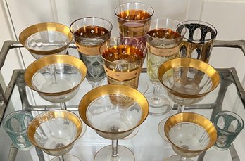 Mixed Collection Of Vintage Cocktail Glasses