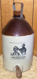 Vintage Advertising Moonshine Ceramic Jug, Spout, H. Dickinson, NY.