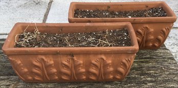 PR. Terra Cotta Acanthus Leaf Rectangular Planters