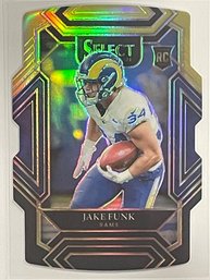 2021 Panini Select Club Level Die Cut Jake Funk Silver Prizm Rookie Card #299