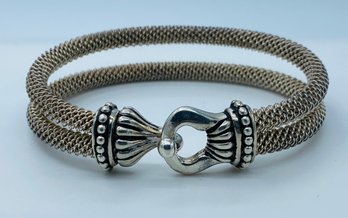 Unique Sterling Silver Cable & Hook Mesh Style Bracelet