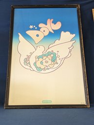 Vintage Original 1968 Peter Max 'Dove' Poster
