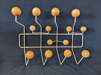 Eames Style Coat Rack In White And Light Wood