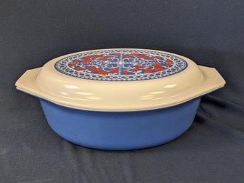 Pyrex New Holland Blue Oval 2&1/2 QT Casserole Dish With Lid
