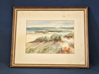 Cape Cod Artist Judy Knowles Watercolor Painting Of Dunes