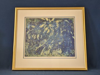 Signed And Numbered Abstract 1965 'Night Bloom' Engraving